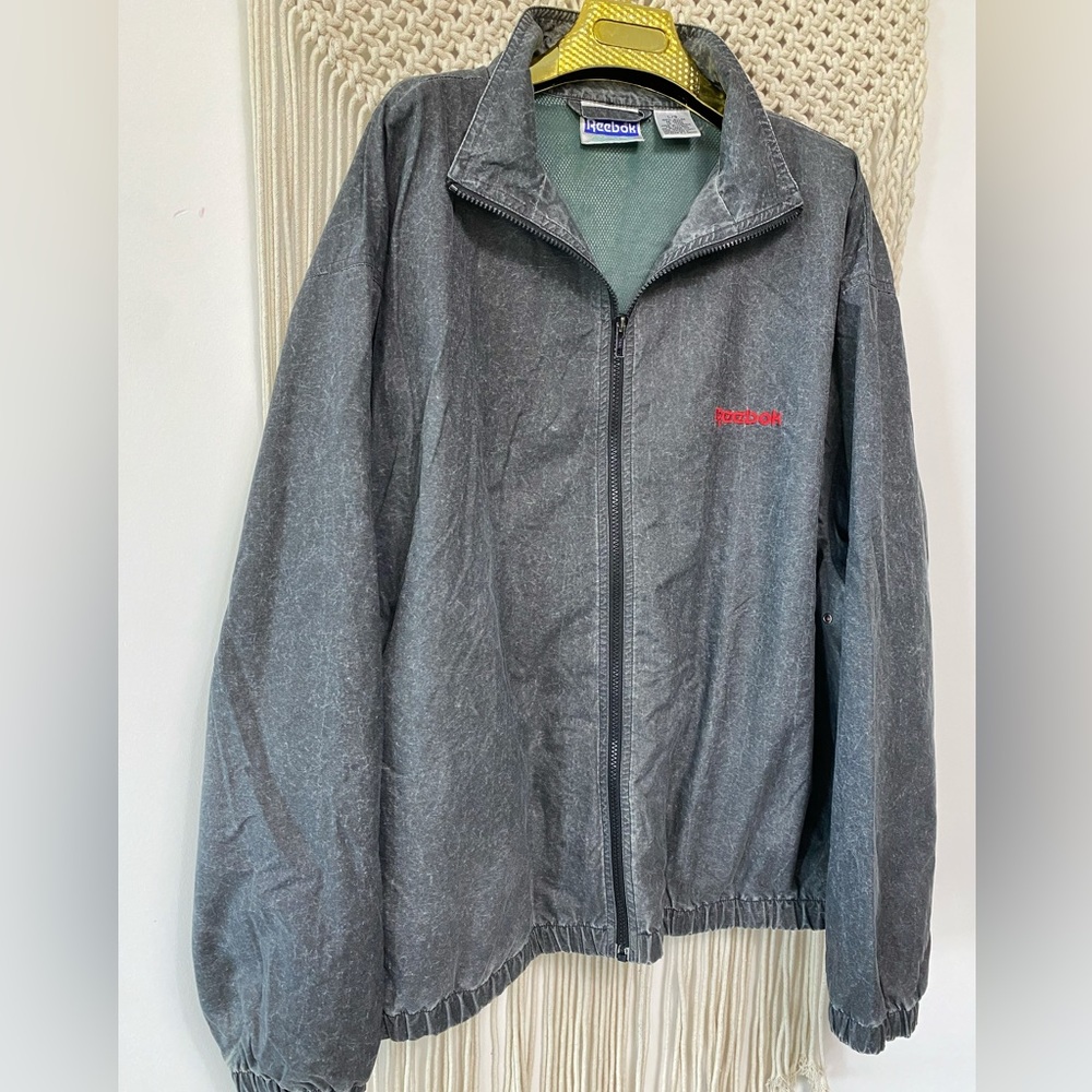 Vintage Reebok Golf 90s Grey Windbreaker bomber jacket  in Grey unisex Large